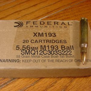 federal xm193 5.56x45mm 55 gr fmj 500 rounds