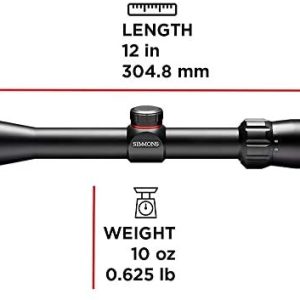 simmons 3 9x32mm .22 waterproof fogproof matte black riflescope (511039)