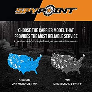 spypoint link micro lte twin pack of cellular trail cameras 10mp with low glow leds for quality nighttime photos, 80’ flash and detection range, 4g/lte photo transmission (link micro lte twin)