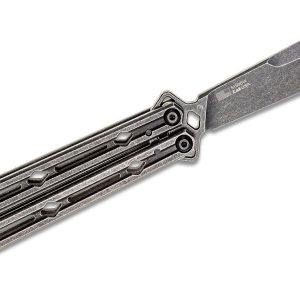 Kershaw Lucha BlackWash balisong butterfly knife pocket flip deployment view