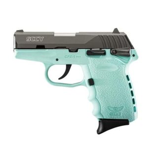 sccy cpx 1 cbsb 9mm, 3.1" barrel, robin egg blue frame 2 10rd mags