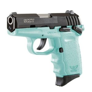 sccy cpx 1 cbsb 9mm, 3.1" barrel, robin egg blue frame 2 10rd mags