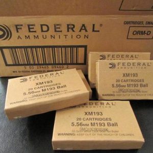 federal xm193 5.56x45mm 55 gr fmj 500 rounds